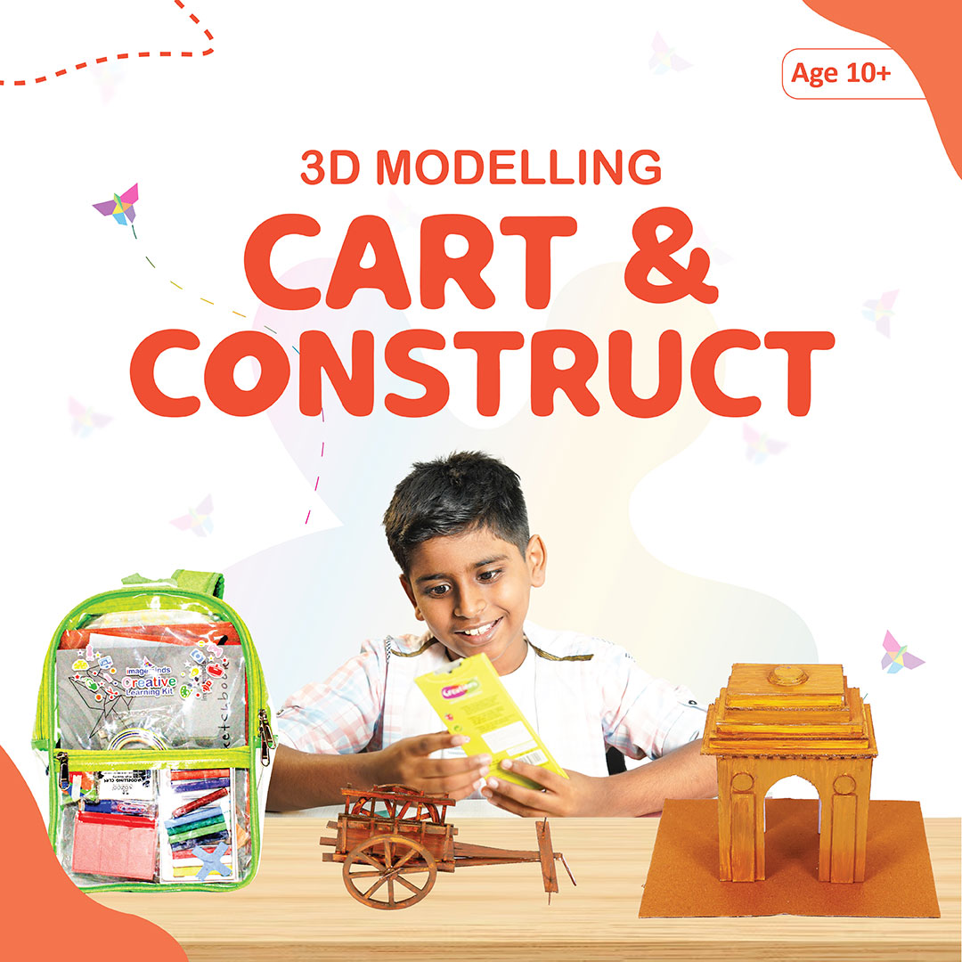 Cart & Construct – 3D Modelling Creative Learning Kit (Age 10+ Yrs) with Video Tutorials & Instruction Manual