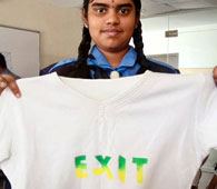 Stencil Printing on Tshirts - Mahatma Global Gateway School